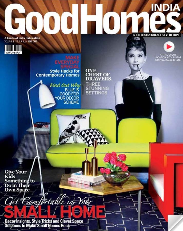 Magazine cover featuring interior photography by Sartaj Films